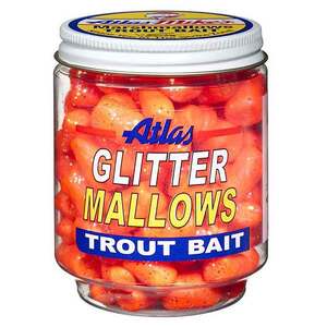 Atlas Mike's Glitter Mallows Trout Bait Marshmallows - Orange Garlic, 1.5oz