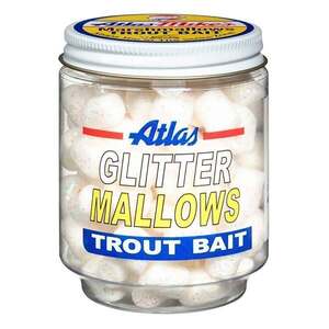 Atlas Mike's Glitter Mallows Trout Bait Marshmallows - White/Vanilla, 1.5oz
