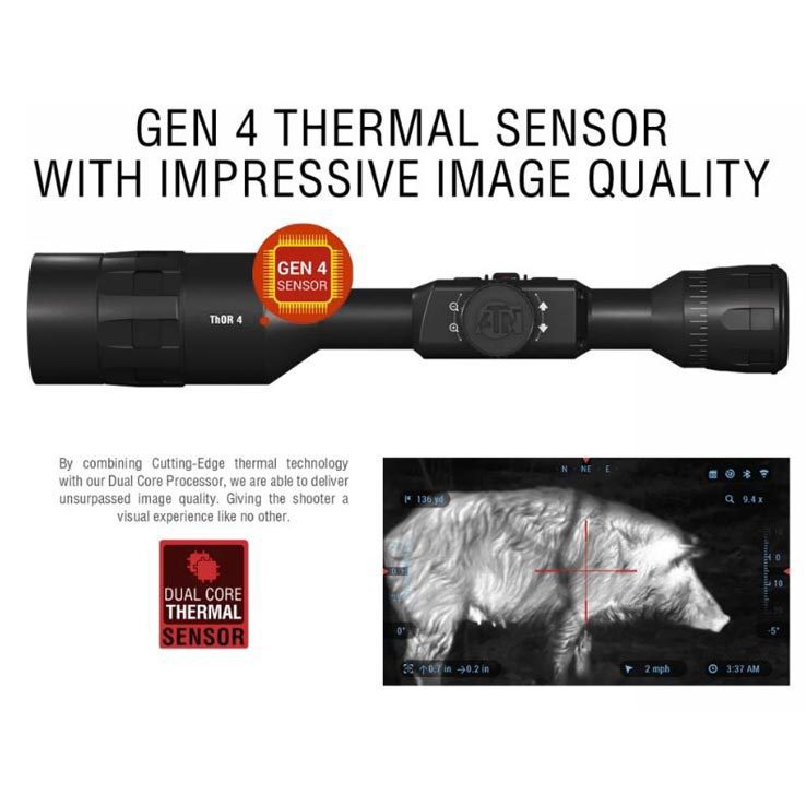 ATN ThOR 4 2-8x HD Thermal Rifle Scope - Black ATN ThOR 4 2-8x HD Thermal Rifle Scope - Black