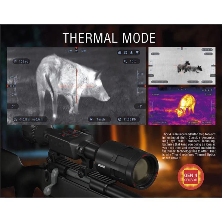 ATN ThOR 4 2-8x HD Thermal Rifle Scope - Black ATN ThOR 4 2-8x HD Thermal Rifle Scope - Black