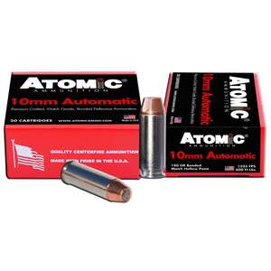 Atomic Ammunition Pistol 10mm Auto 180Gr BMHP Handgun Ammo - 20 Rounds