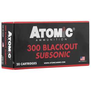 Atomic Ammunition Rifle Subsonic 300 AAC Blackout 260Gr RNSPBT Rifle Ammo - 20 Rounds