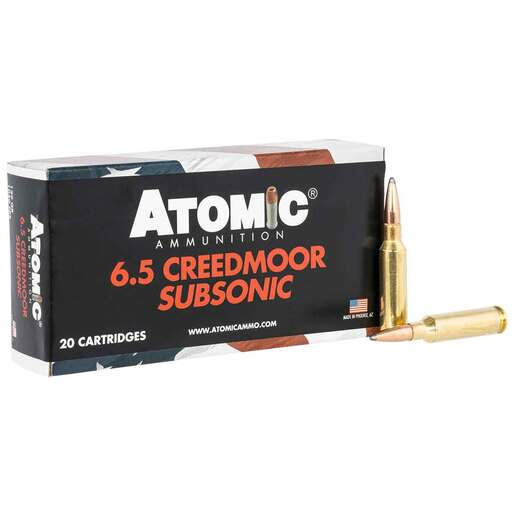 Atomic Ammunition Rifle Subsonic 6.5 Creedmoor 129Gr JHP Rifle Ammo – 20 Rounds