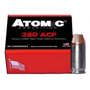 Atomic Ammunition Defense 380 Auto (ACP) 90gr JHP Handgun Ammo - 20 Rounds