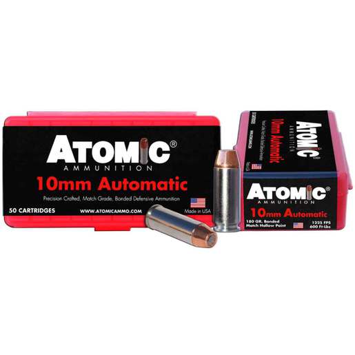 Atomic Ammunition Defensive 10mm Auto 180gr HP Handgun Ammo – 50 Rounds