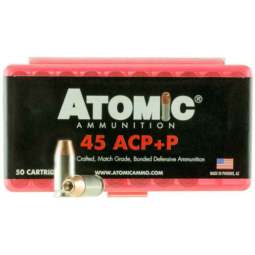 Atomic Ammunition Defensive 45 Auto (ACP) 185gr HP Handgun Ammo – 50 Rounds