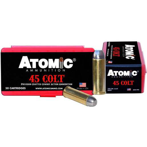 Atomic Ammunition Defensive 45 (Long) Colt 200gr LRNFP Handgun Ammo – 50 Rounds