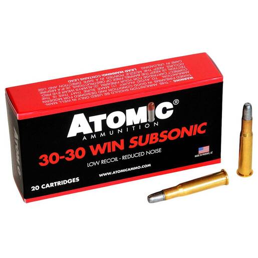 Atomic Ammunition Subsonic 30-30 Winchester 165gr LRNFP Rifle Ammo Ammo - 20 Rounds 20 Rounds Ammo