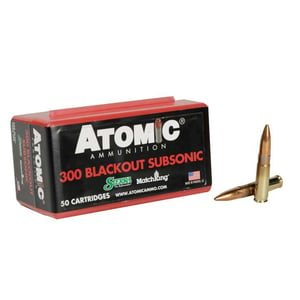 Atomic Subsonic 300 AAC Blackout 220gr HPBT Rifle Ammo - 50 Rounds
