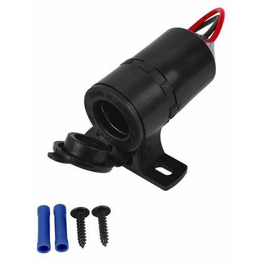 Attwood 12-Volt Power Outlet Marine Accessory - Black