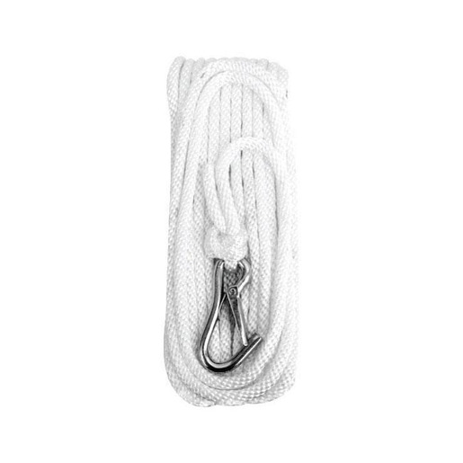 Attwood Solid Braid MFP 3/8-inch x 50-feet With Hook - White 3/8in x 50ft