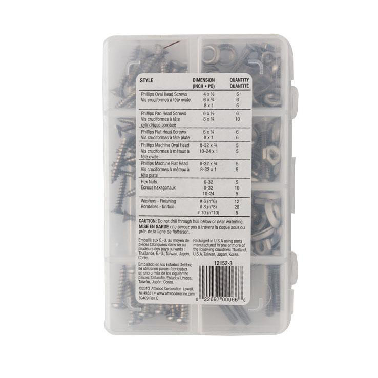 Attwood Stainless Steel Fastener Kit 134pc Attwood Stainless Steel Fastener Kit 134pc