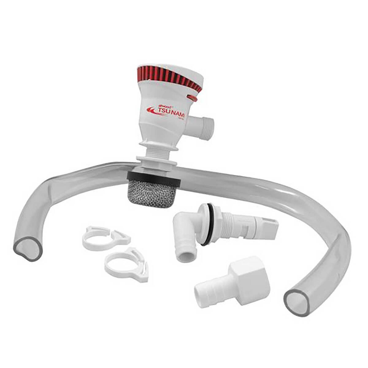 Attwood Tsunami Mk2 Aerator Pump - Marine Bait & Livewell Pump With Straight Inlet