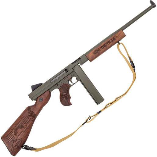 Auto Ordnance Thompson 1927 Ranger D-Day 45 Auto (ACP) 16.5in Olive Drab Green Cerakote Semi Automatic Rifle - 30+1 Rounds - Brown/ Olive Drab