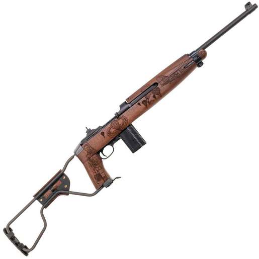 Auto Ordnance Thompson WWII Paratrooper M1 30 Carbine 18in Black Semi Automatic Rifle - 15+1 Rounds - Brown image