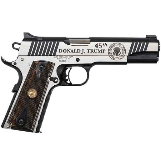 Auto Ordnance Thompson Trump 45th President Custom 45 Auto (ACP) 5in Stainless Pistol - 7+1 Rounds - Gray