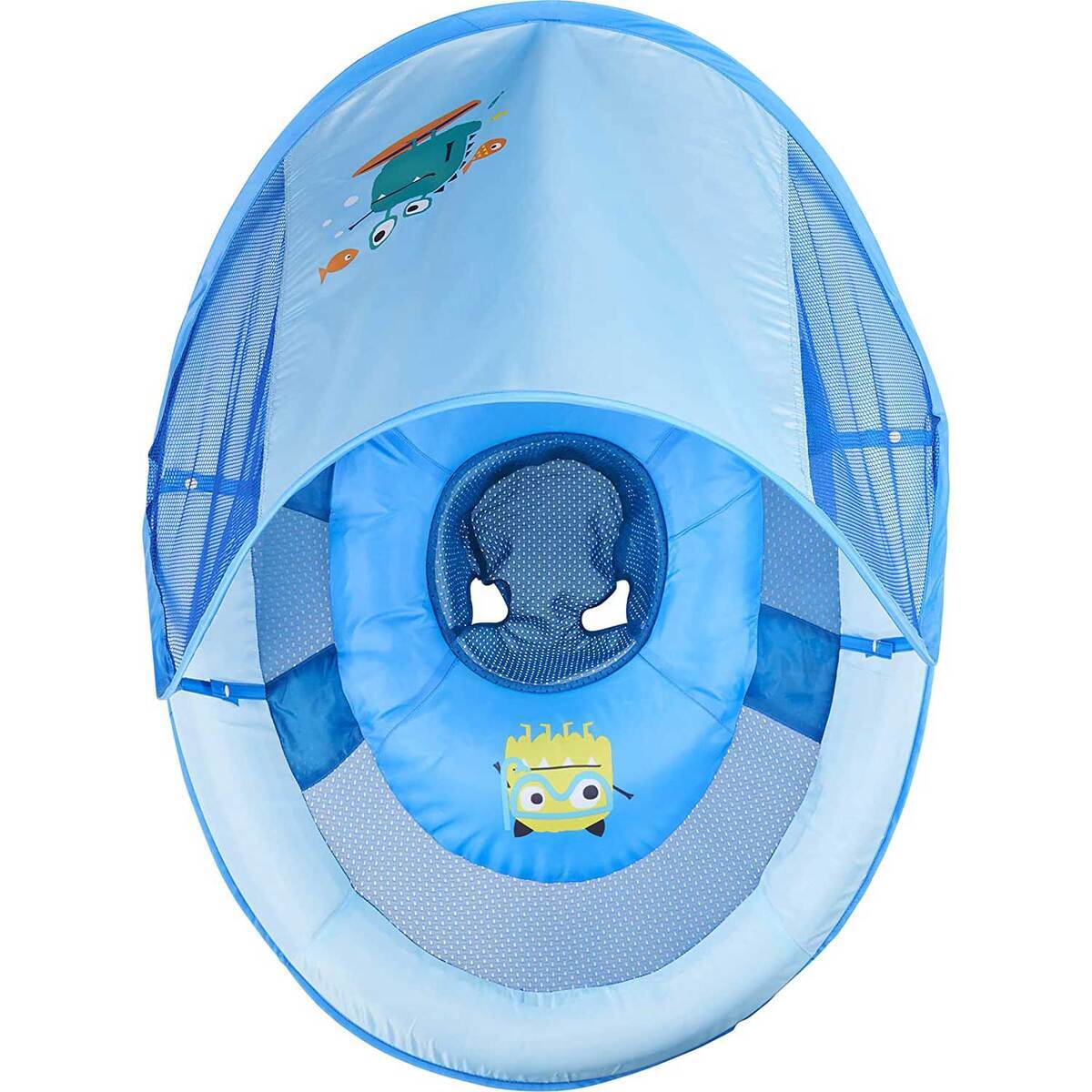 SwimWays Baby Spring 1 Person Float with Sun Canopy - Blue Monster ...