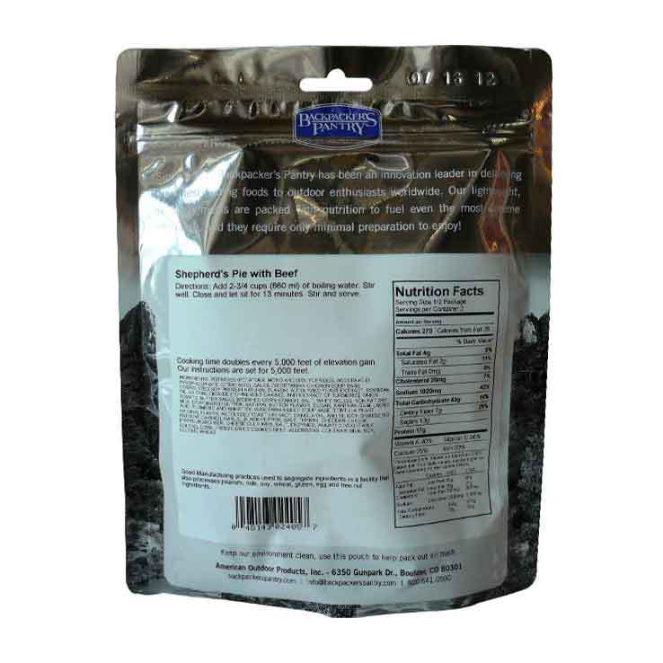 Backpacker's Pantry Freeze Dried Shepherds Pie with Beef 2 Person Serving Backpacker's Pantry Freeze Dried Shepherds Pie with Beef 2 Person Serving