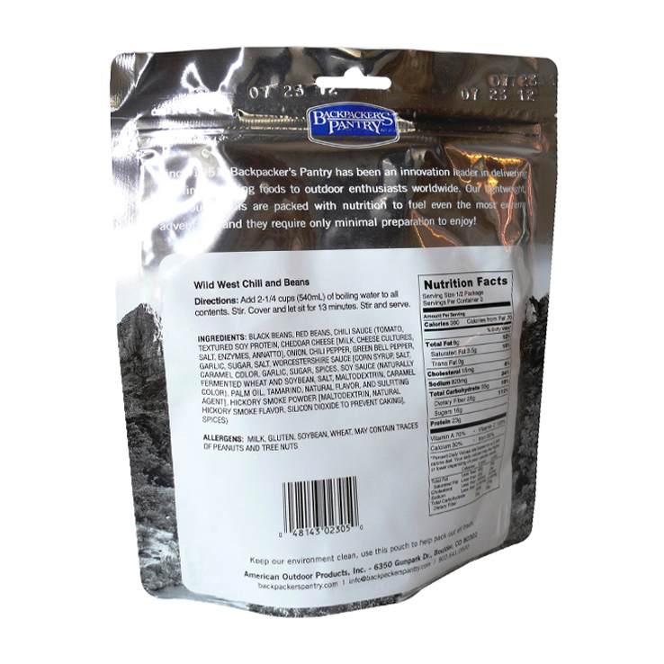 Backpackers Pantry Freeze Dried Wild West Chili 2 Person Serving Backpackers Pantry Freeze Dried Wild West Chili 2 Person Serving