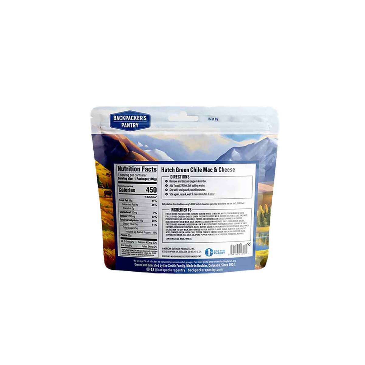 Backpacker's Pantry Hatch Green Chile Mac and Cheese - 2 Servings Backpacker's Pantry Hatch Green Chile Mac and Cheese - 2 Servings