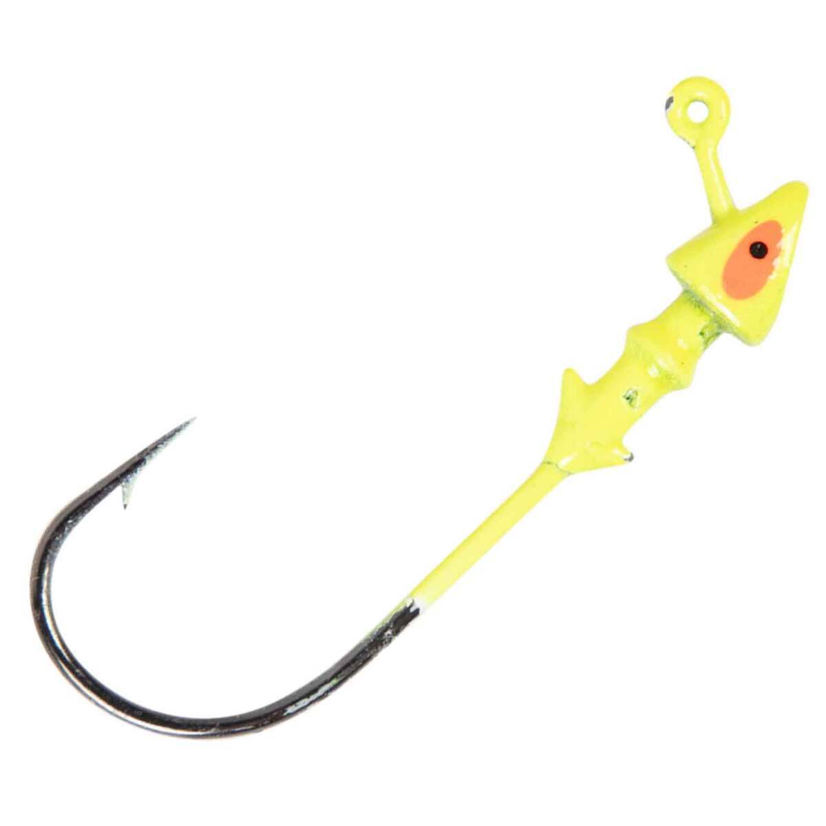 Bait Rigs Tackle Slo-Poke Long Shank Jig Head - Chartreuse, 1/8oz, 3pk ...