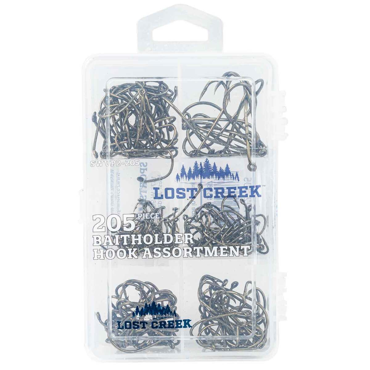 Lost Creek Baitholder Hook Assortment - 205 Pack - Clear Lost Creek Baitholder Hook Assortment - 205 Pack - Clear