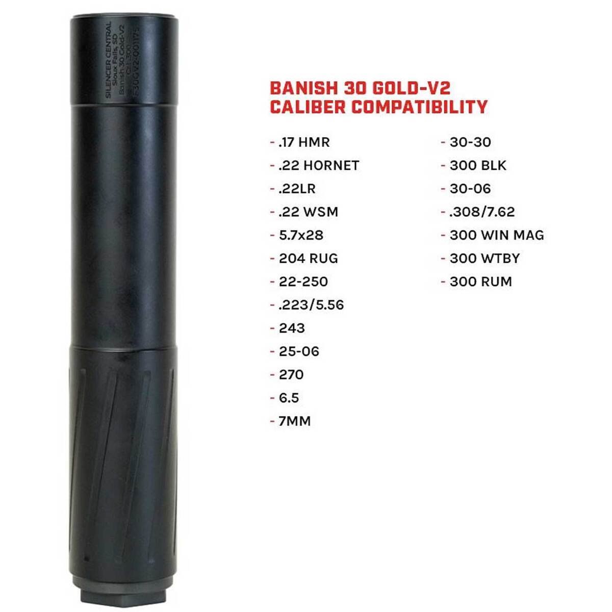 Banish 30 Gold-V2 Suppressor - Black Banish 30 Gold-V2 Suppressor - Black