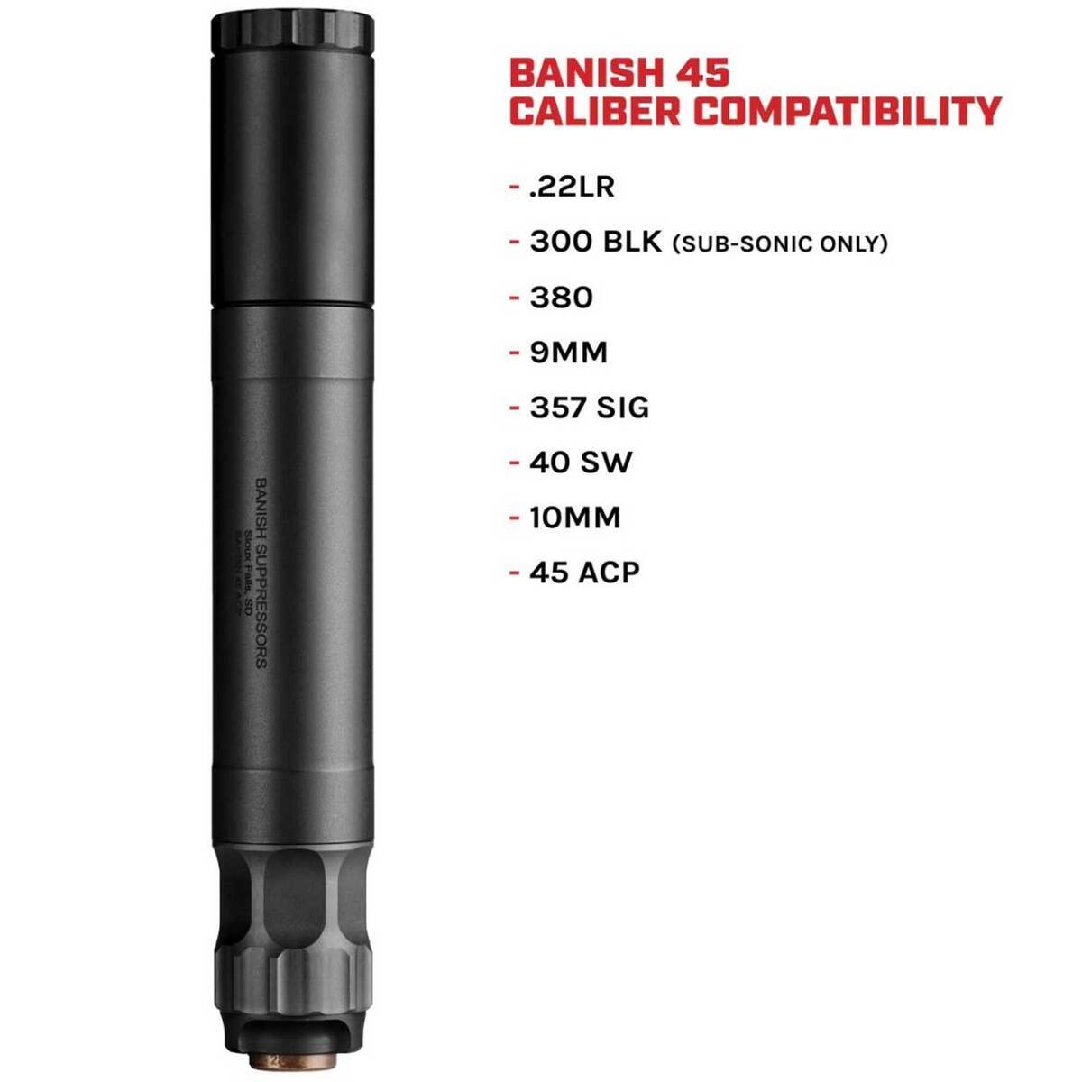 Banish 45 Suppressor - Black Banish 45 Suppressor - Black