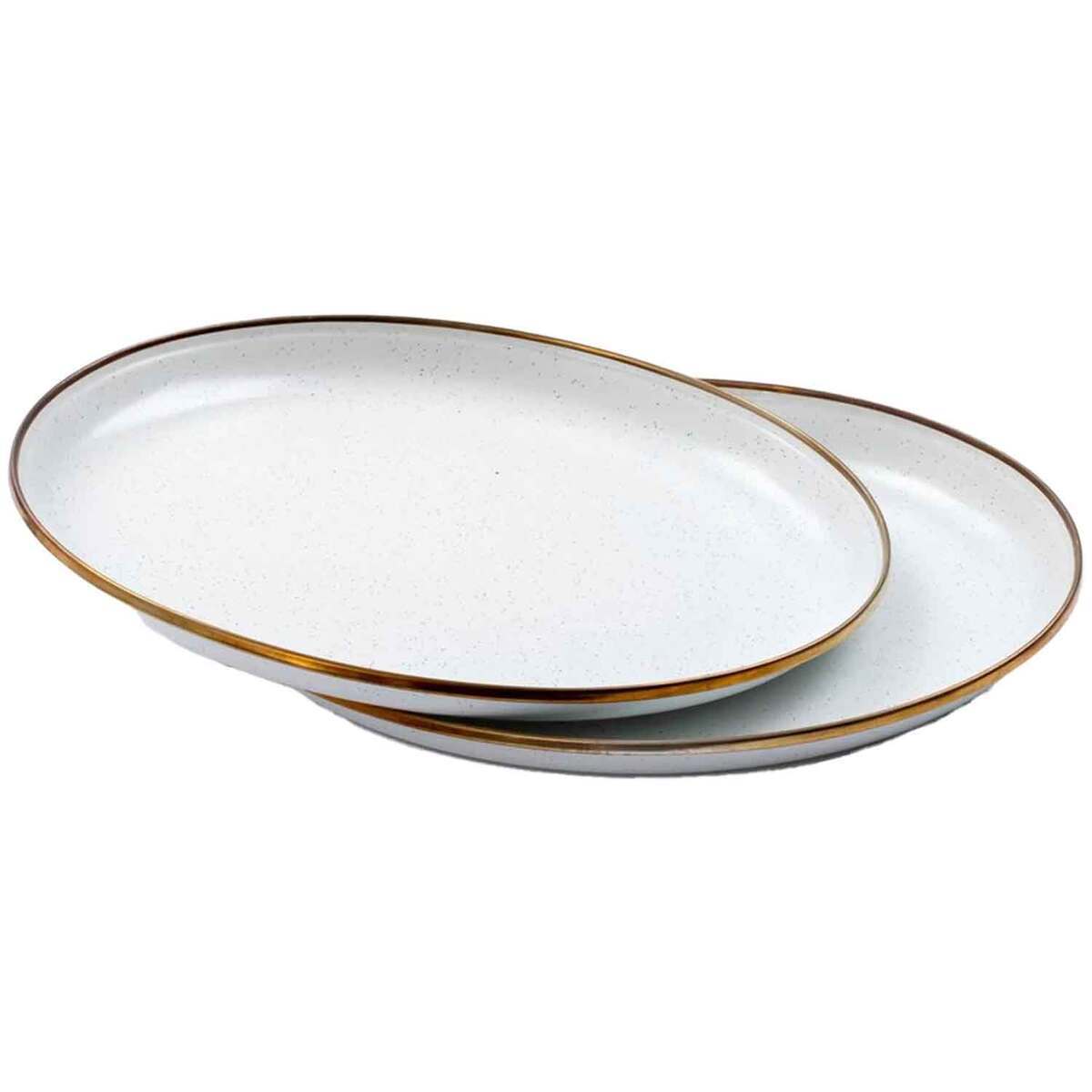 Barebones Enamel Salad Plate Set Barebones Enamel Salad Plate Set