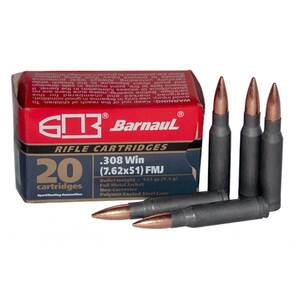 Barnaul 308 Winchester 145gr FMJ Rifle Ammo - 20 Rounds