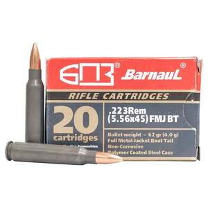Barnaul Standard 223 Remington 62gr Full Metal Jacket Centerfire Rifle Ammo - 20 Rounds