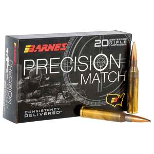 Barnes Bullets Precision Match 338 Lapua Magnum 300gr OTMBT Rifle Ammo - 20 Rounds