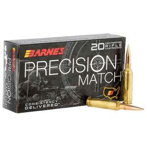 Barnes Bullets Precision Match 6mm Creedmoor 112Gr Rifle Ammo - 20 Rounds