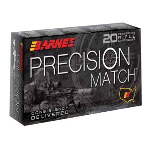 Barnes Bullets Precision Match 308 Winchester 175gr OTMBT Rifle Ammo - 20 Rounds