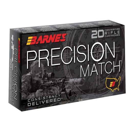 Barnes Bullets Precision Match 308 Winchester 175gr OTMBT Rifle Ammo Ammo - 20 Rounds 20 Rounds Ammo