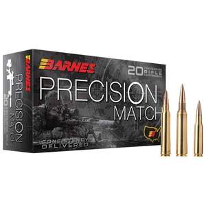 Barnes Bullets Precision Match 6.5 Grendel 120gr OTMBT Rifle Ammo - 20 Rounds Barnes Bullets Precision Match 6.5 Grendel 120gr OTMBT Rifle Ammo - 20 Rounds