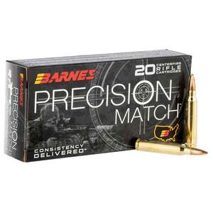Barnes Bullets Precision Match 5.56x45mm NATO 85gr OTMBT Rifle Ammo - 20 Rounds