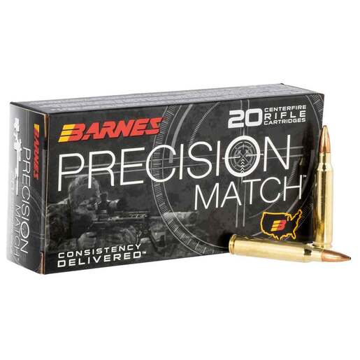 Barnes Bullets Precision Match 5.56x45mm NATO 85gr OTMBT Rifle Ammo Ammo - 20 Rounds 20 Rounds Ammo