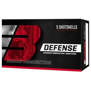 Barnes Bullets Defense 12Ga 2-3/4in 21 Pellet #4 Buckshot Shotshells - 5 Rounds Barnes Bullets Defense 12Ga 2-3/4in 21 Pellet #4 Buckshot Shotshells - 5 Rounds