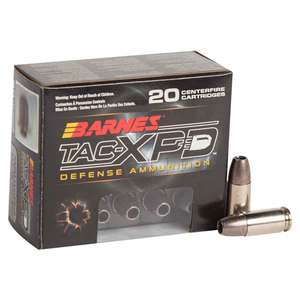 Barnes TAC-XPD Defense 9mm Luger +P 115gr TAC XP Handgun Ammo - 20 Rounds