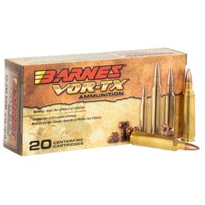 Barnes VOR-TX 22-250 Remington 50gr TSX FB Rifle Ammo - 20 Rounds