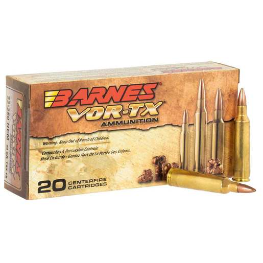 Barnes VOR-TX 22-250 Remington 50gr TSX FB Rifle Ammo Ammo - 20 Rounds 20 Rounds Ammo