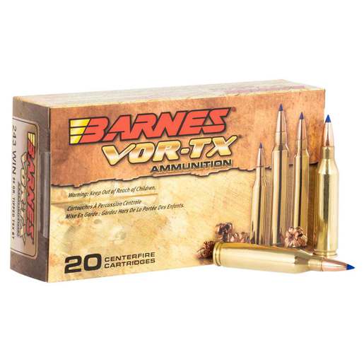 Barnes VOR-TX 243 Winchester 80gr TTSX BT Rifle Ammo Ammo - 20 Rounds 20 Rounds Ammo