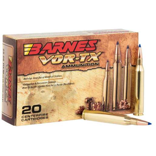 Barnes VOR-TX 25-06 Remington 100gr TSX BT Rifle Ammo Ammo - 20 Rounds 20 Rounds Ammo