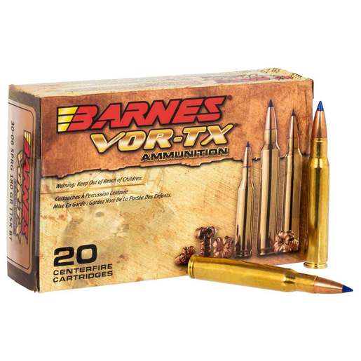 Barnes VOR-TX 30-06 Springfield 180gr TSX BT Rifle Ammo Ammo - 20 Rounds 20 Rounds Ammo