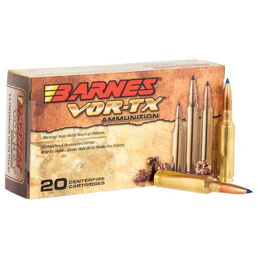 Barnes VOR-TX 6.5 Creedmoor 120gr TTSX BT Rifle Ammo Ammo - 20 Rounds 20 Rounds Ammo