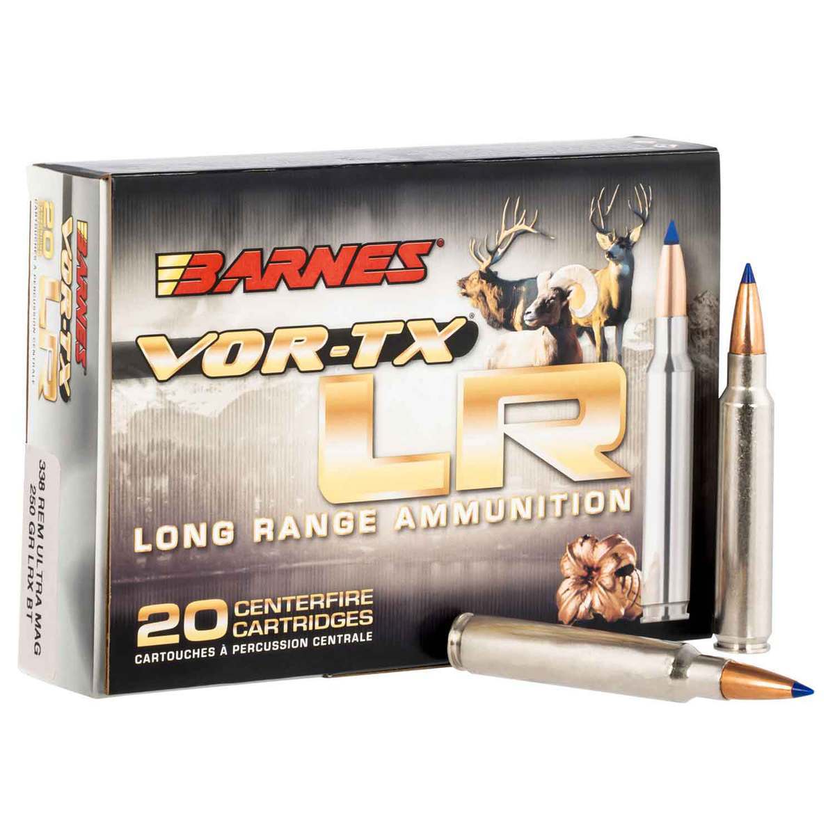 Barnes VOR-TX LR 338 Remington Ultra Magnum 250gr LRX BT Rifle Ammo ...