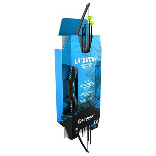 Barnett Lil’ Buck 12lbs Ambidextrous Blue Youth Recurve Bow Package – Blue