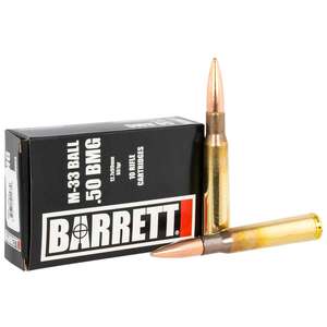 Barrett Headstamp 50 BMG 661gr Rifle Ammo - 10 Rounds