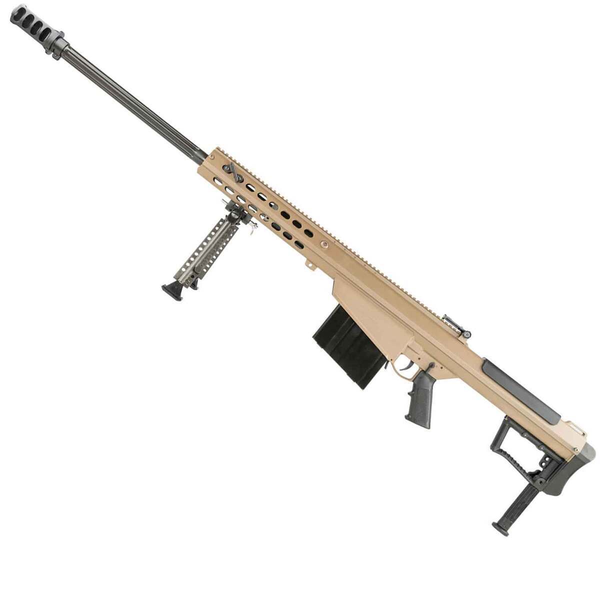 Barrett M107A1 50 BMG 29in Flat Dark Earth Cerakote Semi Automatic Modern Sporting Rifle - 10+1 Rounds - Tan Barrett M107A1 50 BMG 29in Flat Dark Earth Cerakote Semi Automatic Modern Sporting Rifle - 10+1 Rounds - Tan